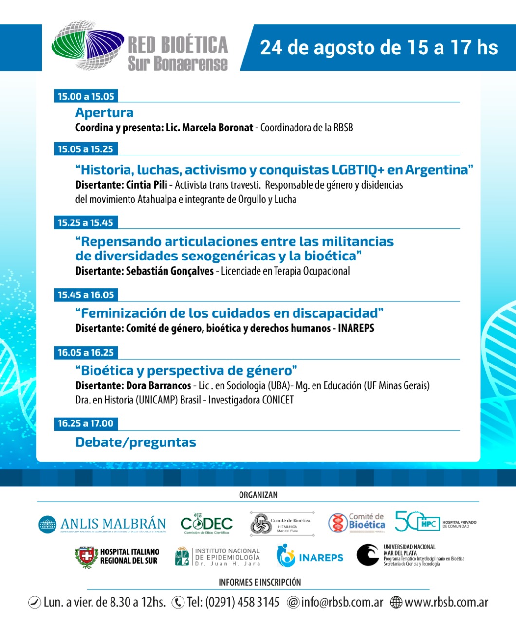 Programa - Conversatorio: «Bioética, género y derechos humanos»